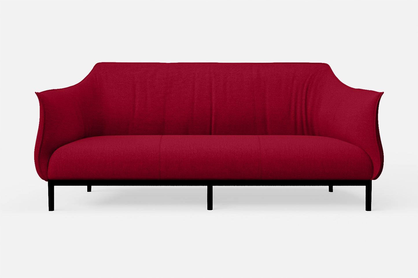 Lamezia 3 Seater Sofa Red Linen Fabric