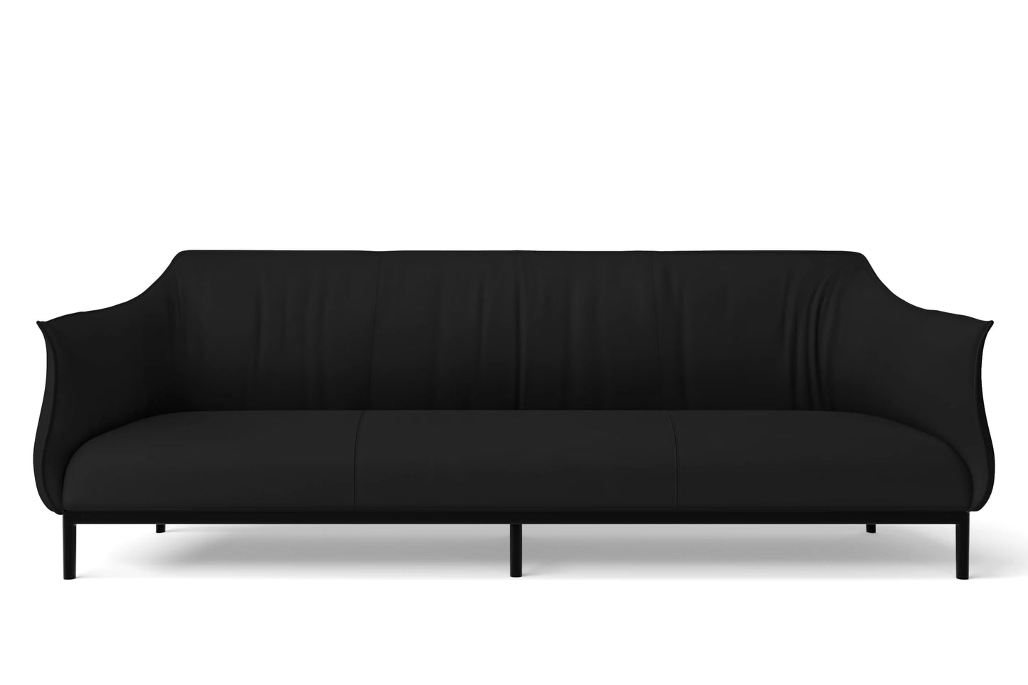 Lamezia 4 Seater Sofa Black Leather