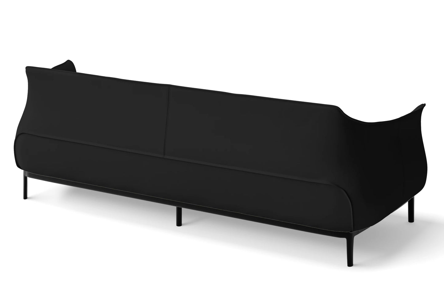 Lamezia 4 Seater Sofa Black Leather