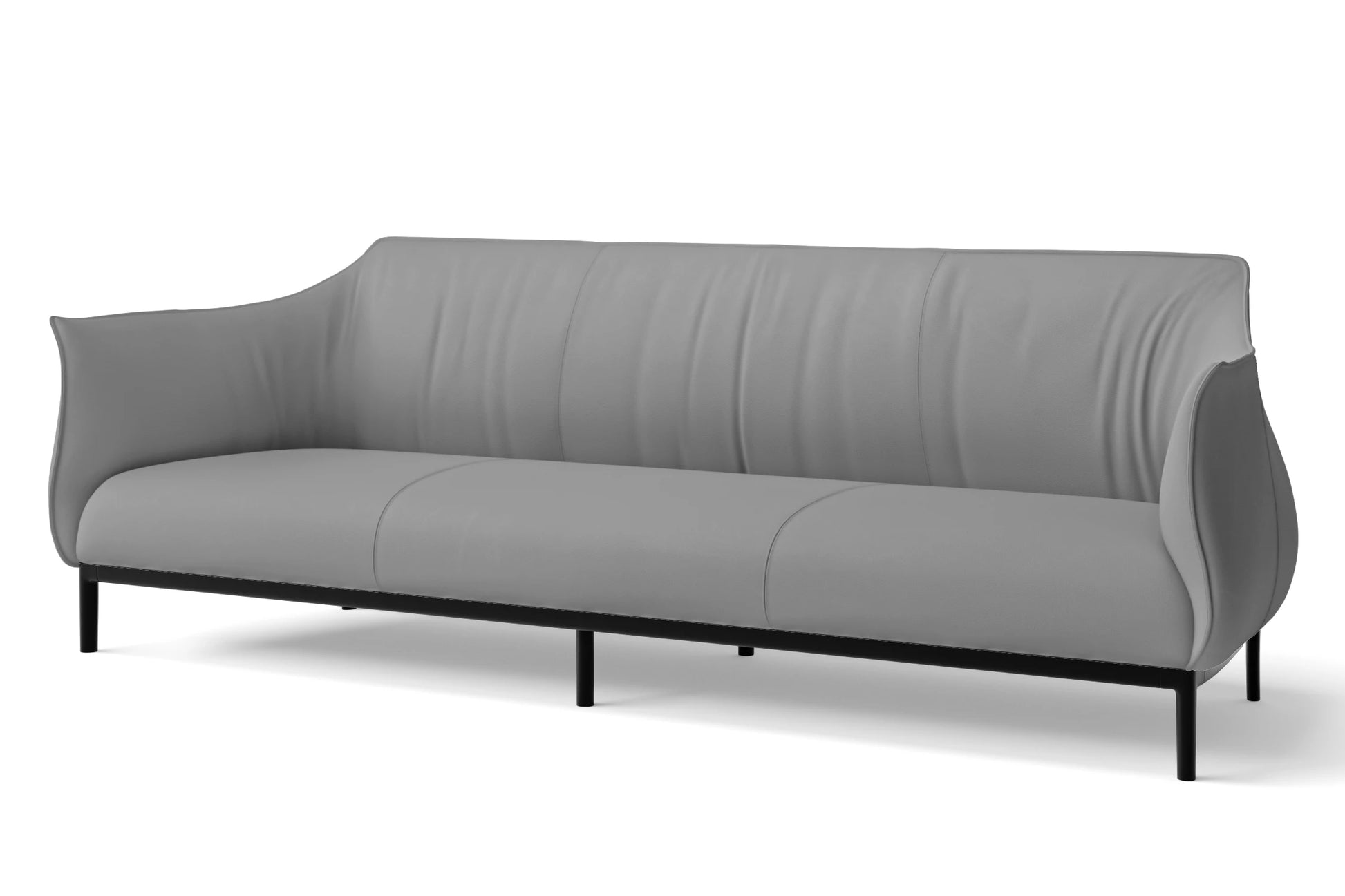 Lamezia 4 Seater Sofa Grey Leather