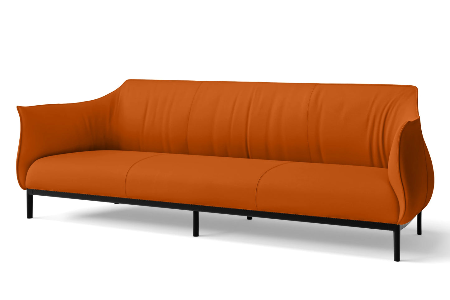 Lamezia 4 Seater Sofa Orange Leather