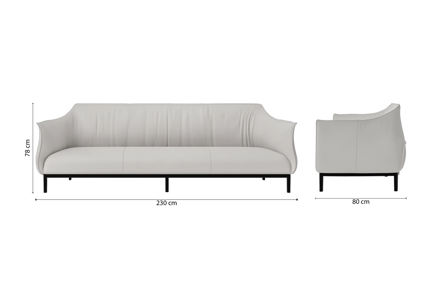 Lamezia 4 Seater Sofa White Leather