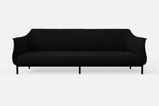 Lamezia 4 Seater Sofa Black Linen Fabric