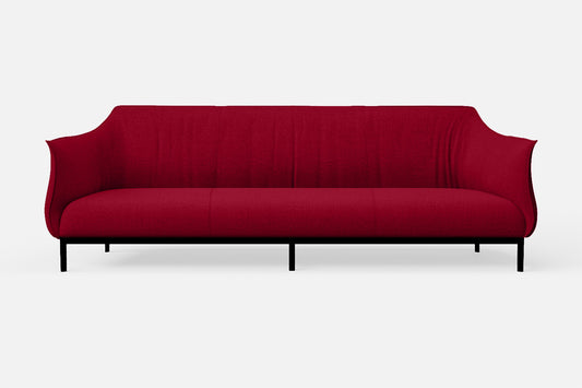 Lamezia 4 Seater Sofa Red Linen Fabric