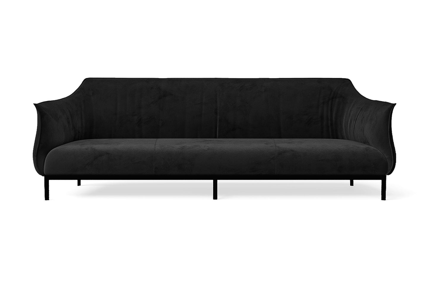 Lamezia 4 Seater Sofa Black Velvet