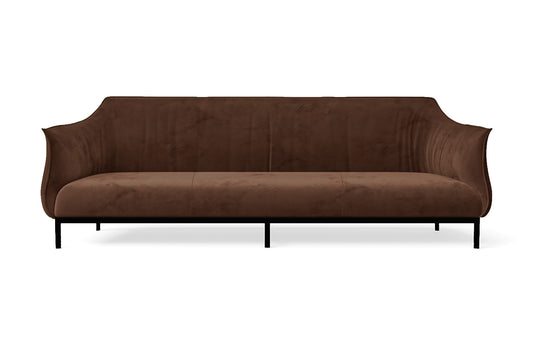 Lamezia 4 Seater Sofa Coffee Brown Velvet