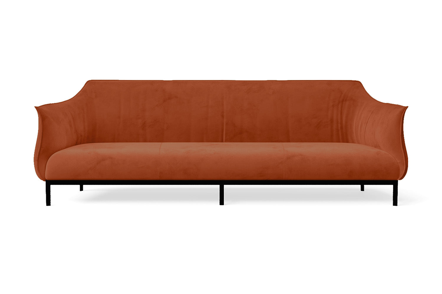 Lamezia 4 Seater Sofa Orange Velvet