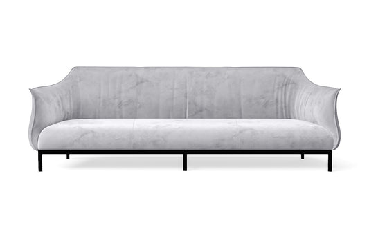 Lamezia 4 Seater Sofa Silver Velvet