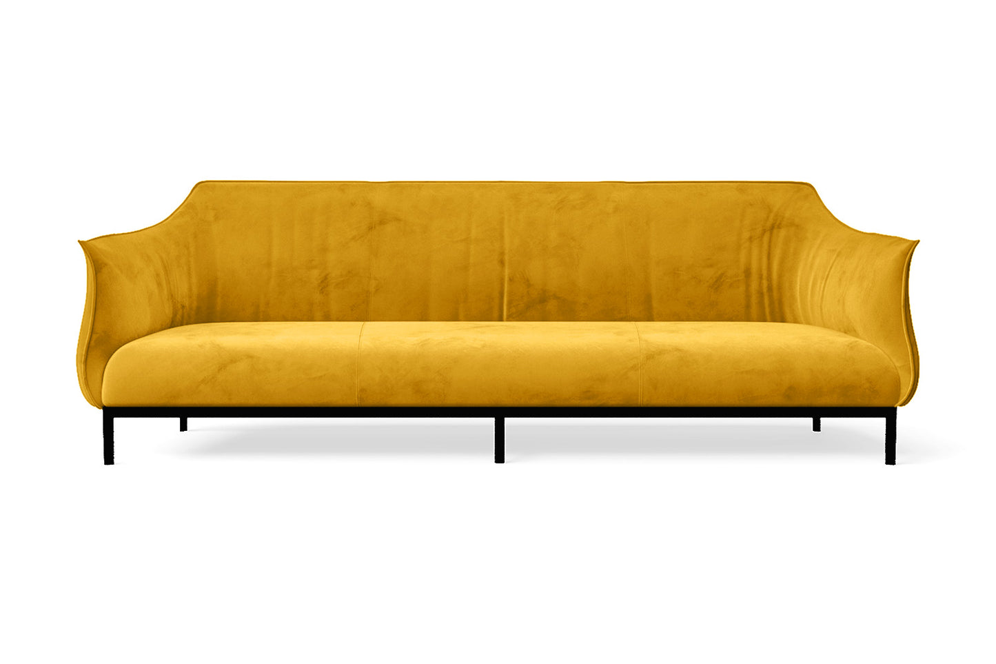 Lamezia 4 Seater Sofa Yellow Velvet