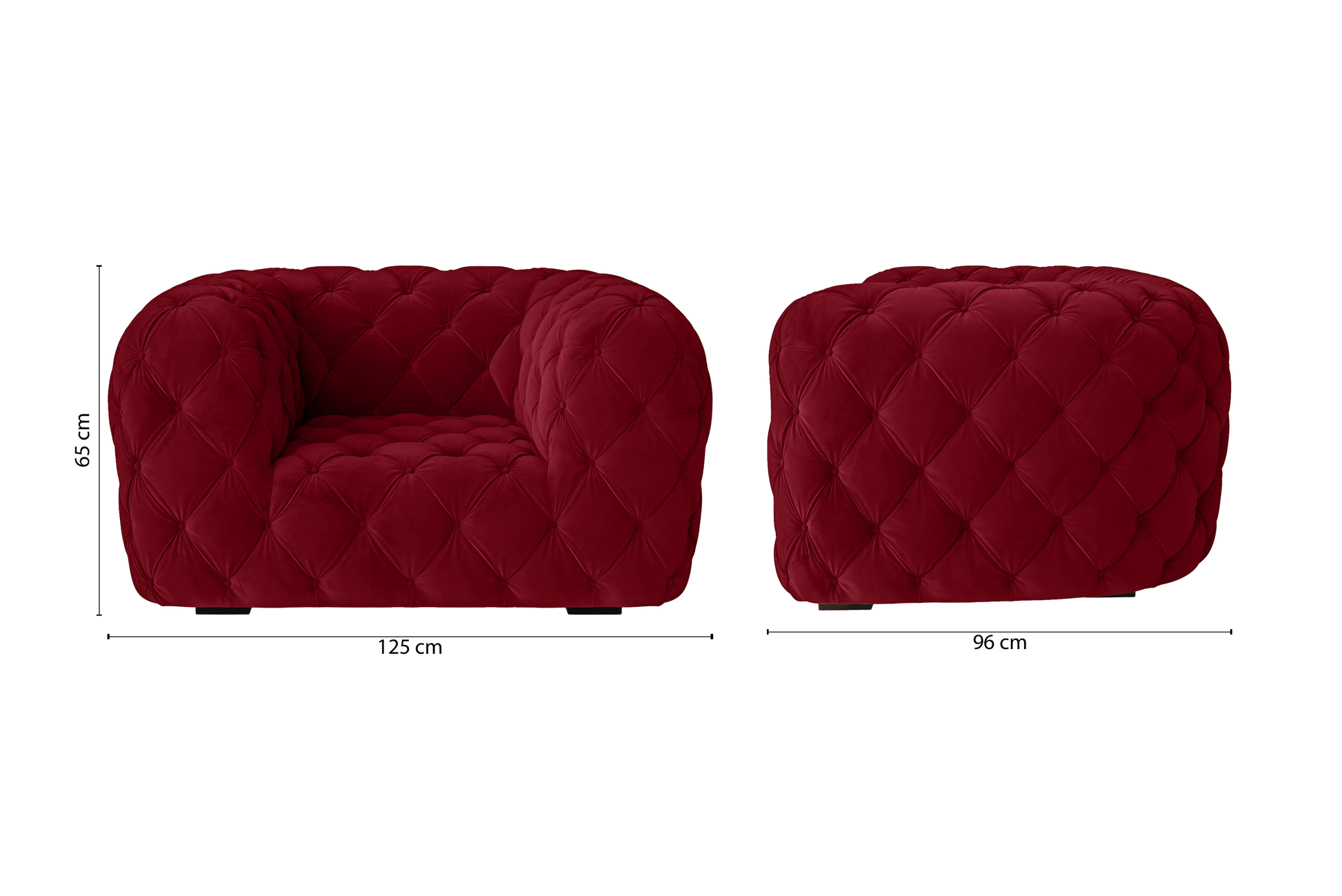 Lecce Armchair Red Velvet