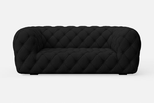 Lecce 2 Seater Sofa Black Leather