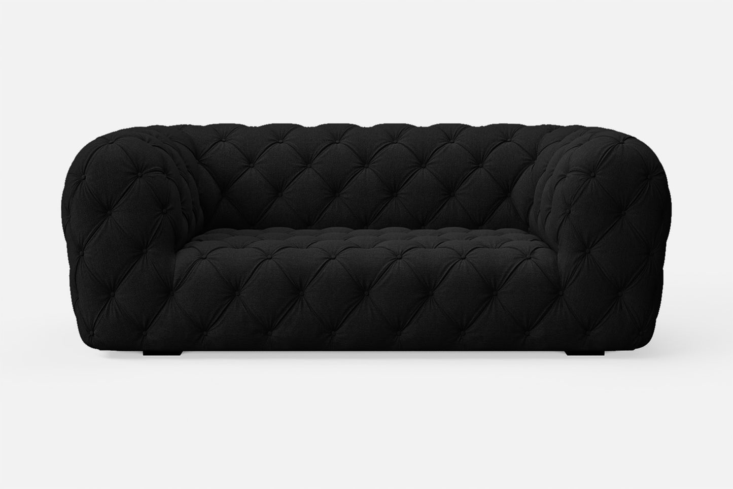 Lecce 2 Seater Sofa Black Linen Fabric