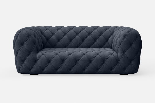 Lecce 2 Seater Sofa Dark Blue Linen Fabric