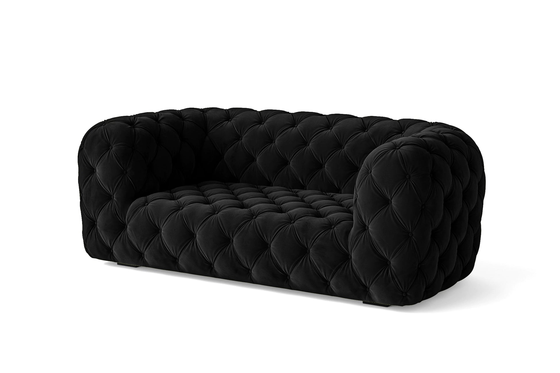 Lecce 2 Seater Sofa Black Velvet