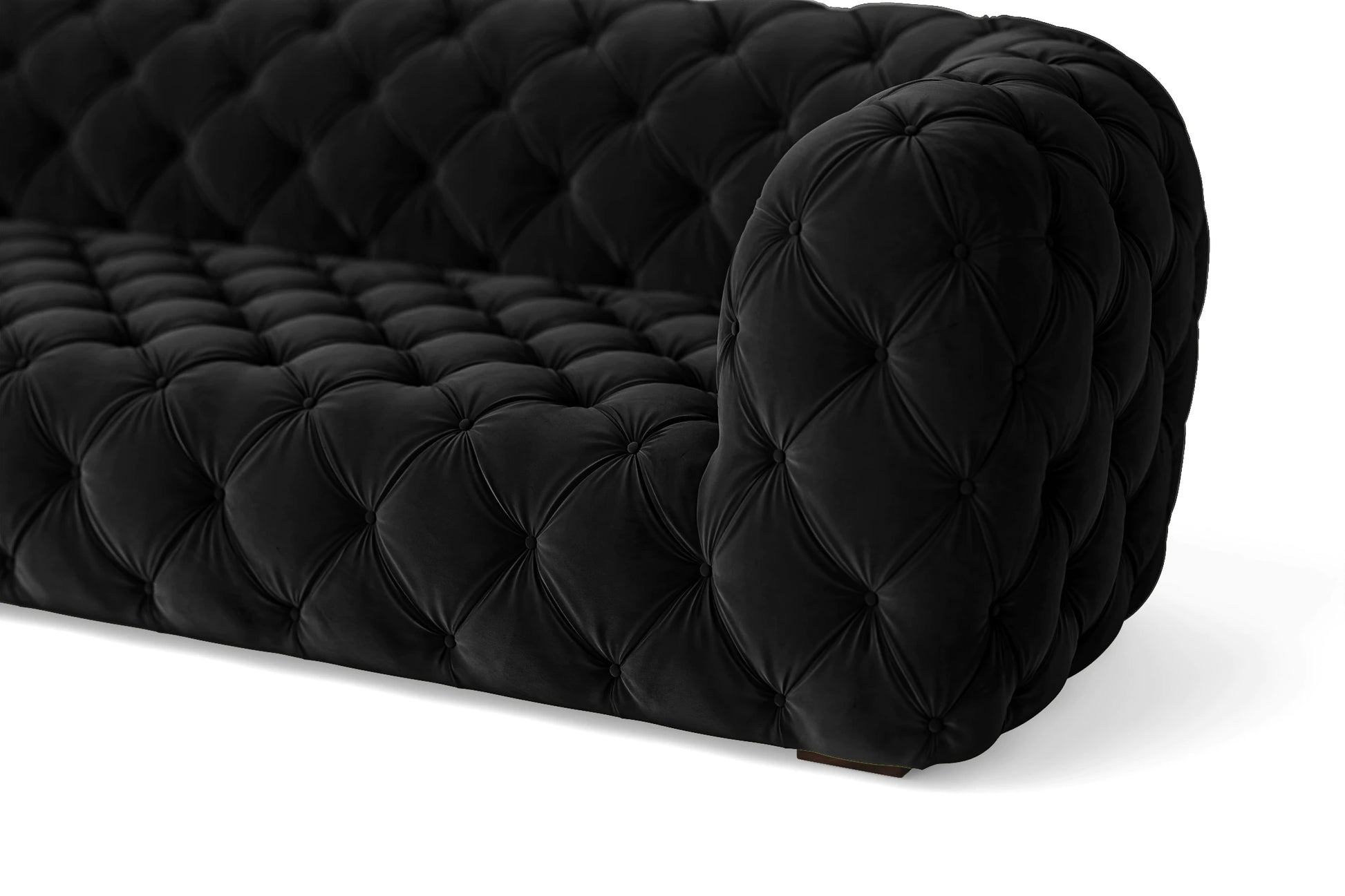 Lecce 2 Seater Sofa Black Velvet