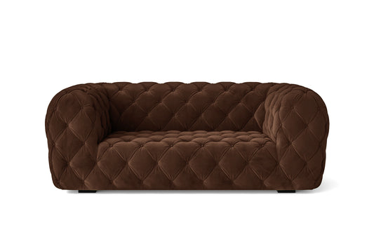 Lecce 2 Seater Sofa Coffee Brown Velvet