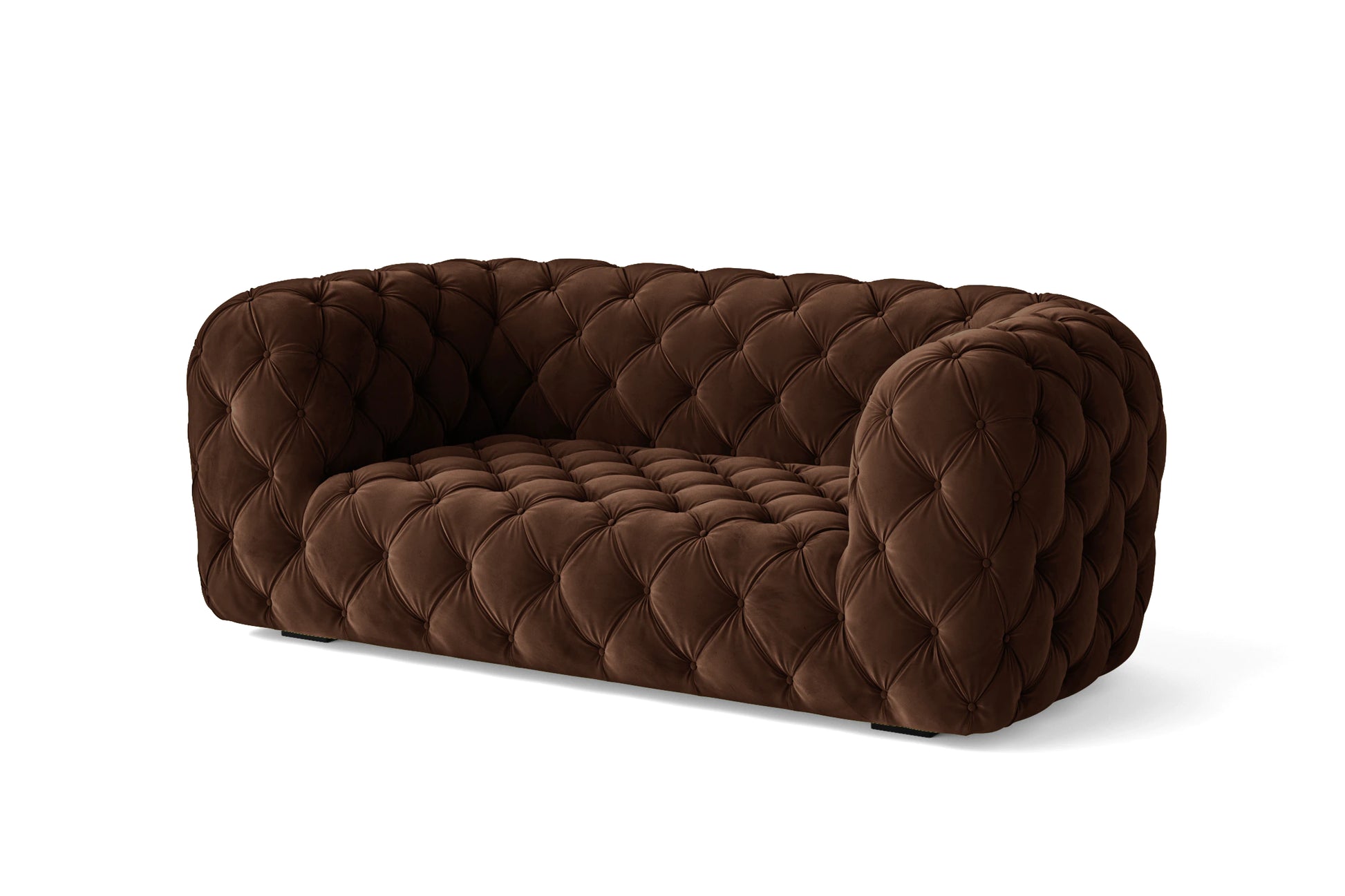 Lecce 2 Seater Sofa Coffee Brown Velvet