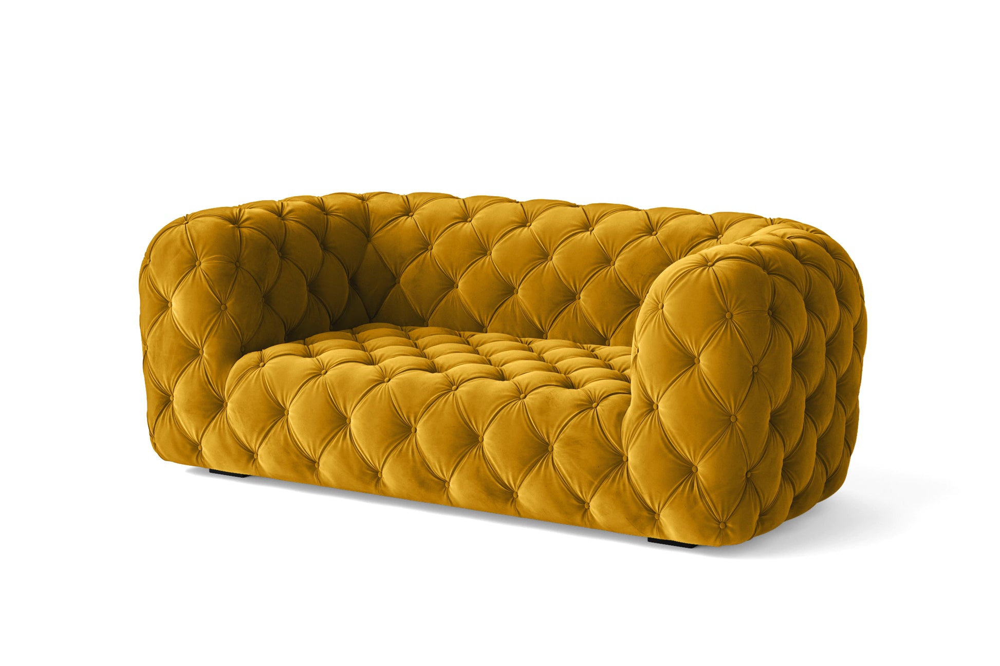 Lecce 2 Seater Sofa Yellow Velvet