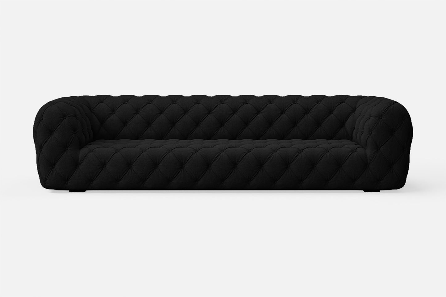 Lecce 3 Seater Sofa Black Linen Fabric