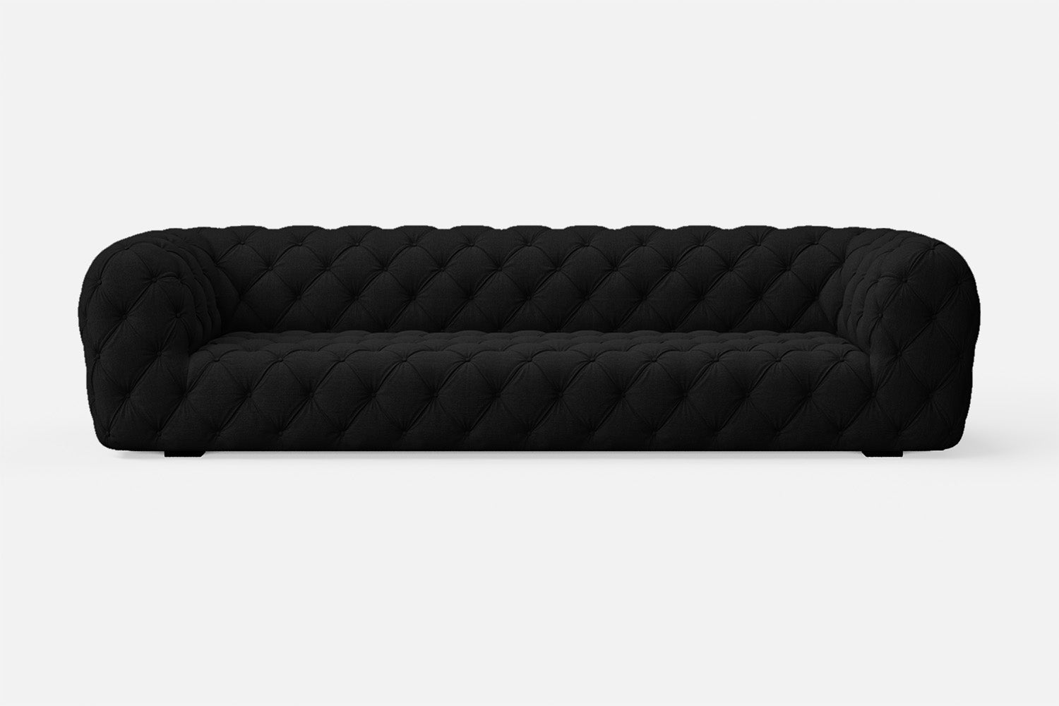 Lecce 3 Seater Sofa Black Linen Fabric