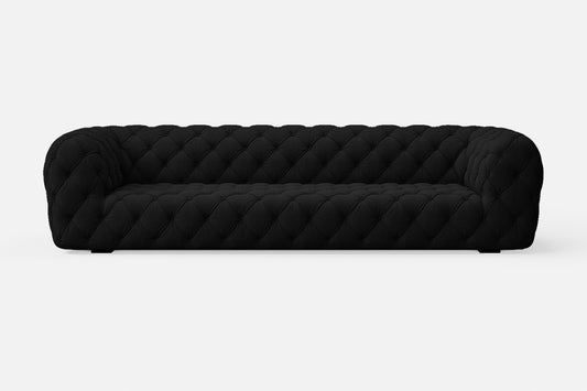 Lecce 3 Seater Sofa Black Linen Fabric