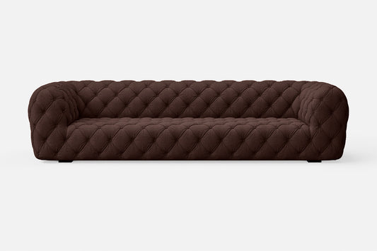 Lecce 3 Seater Sofa Coffee Brown Linen Fabric