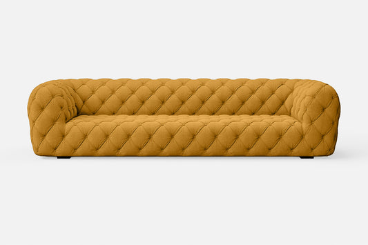 Lecce 3 Seater Sofa Yellow Linen Fabric