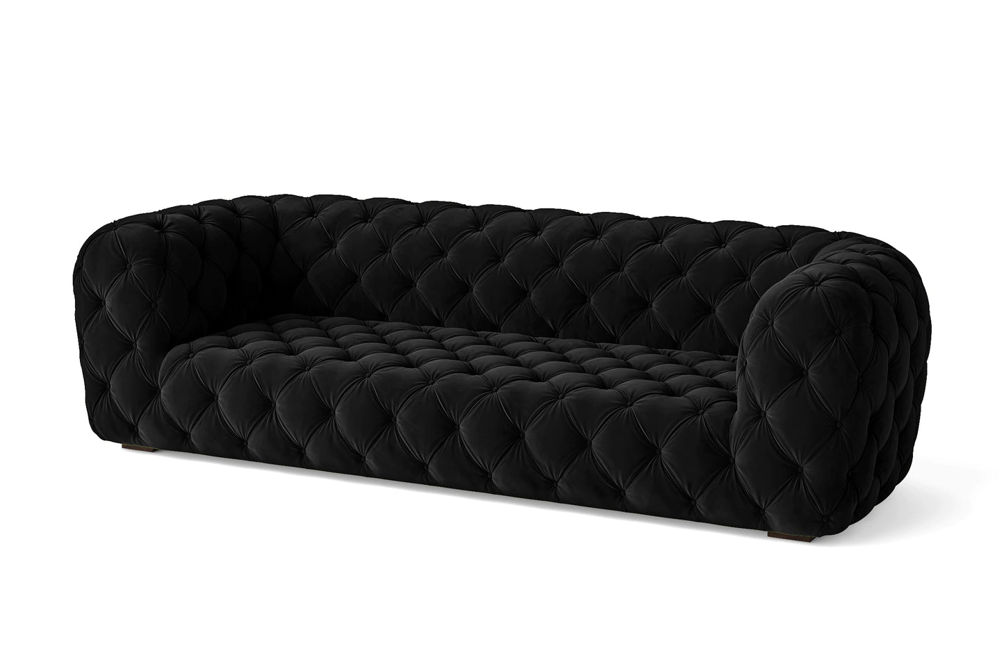 Lecce 3 Seater Sofa Black Velvet