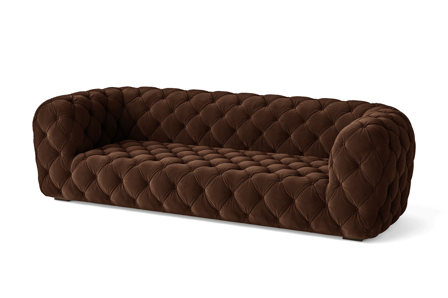 Lecce 3 Seater Sofa Coffee Brown Velvet