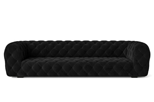 Lecce 4 Seater Sofa Black Velvet