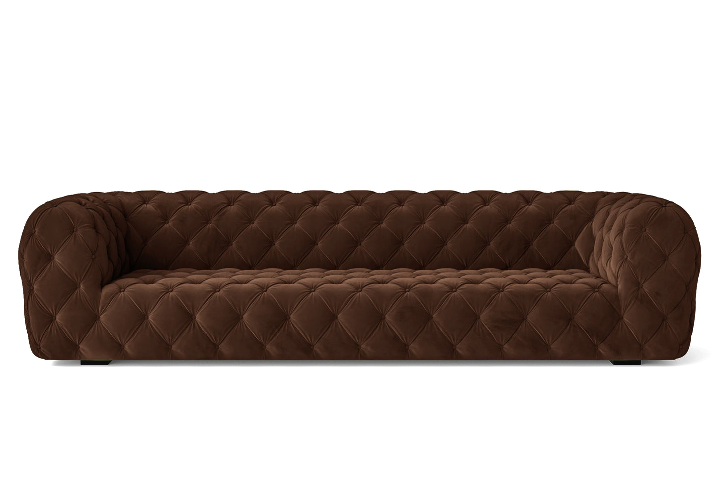 Lecce 4 Seater Sofa Coffee Brown Velvet