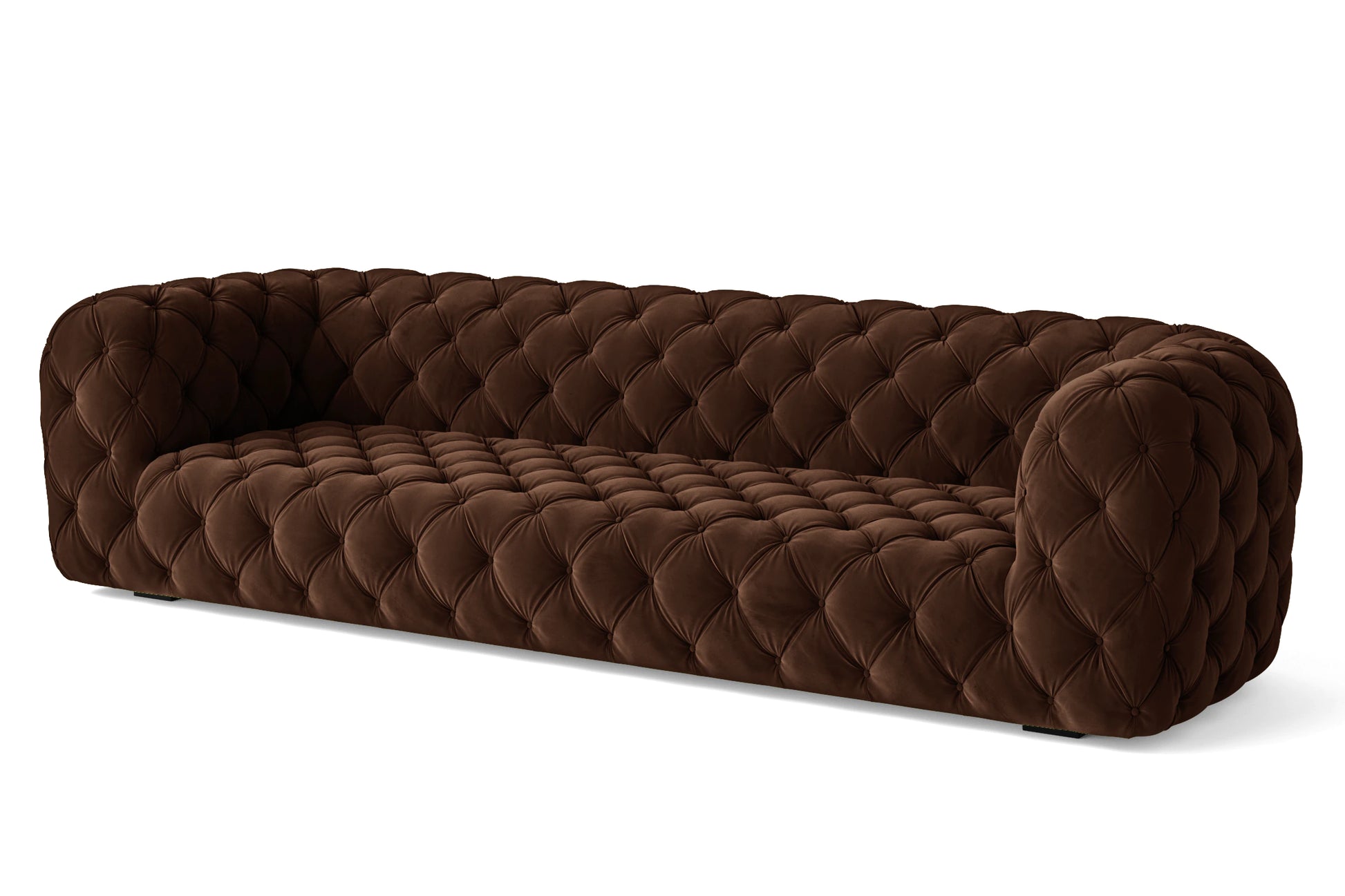 Lecce 4 Seater Sofa Coffee Brown Velvet