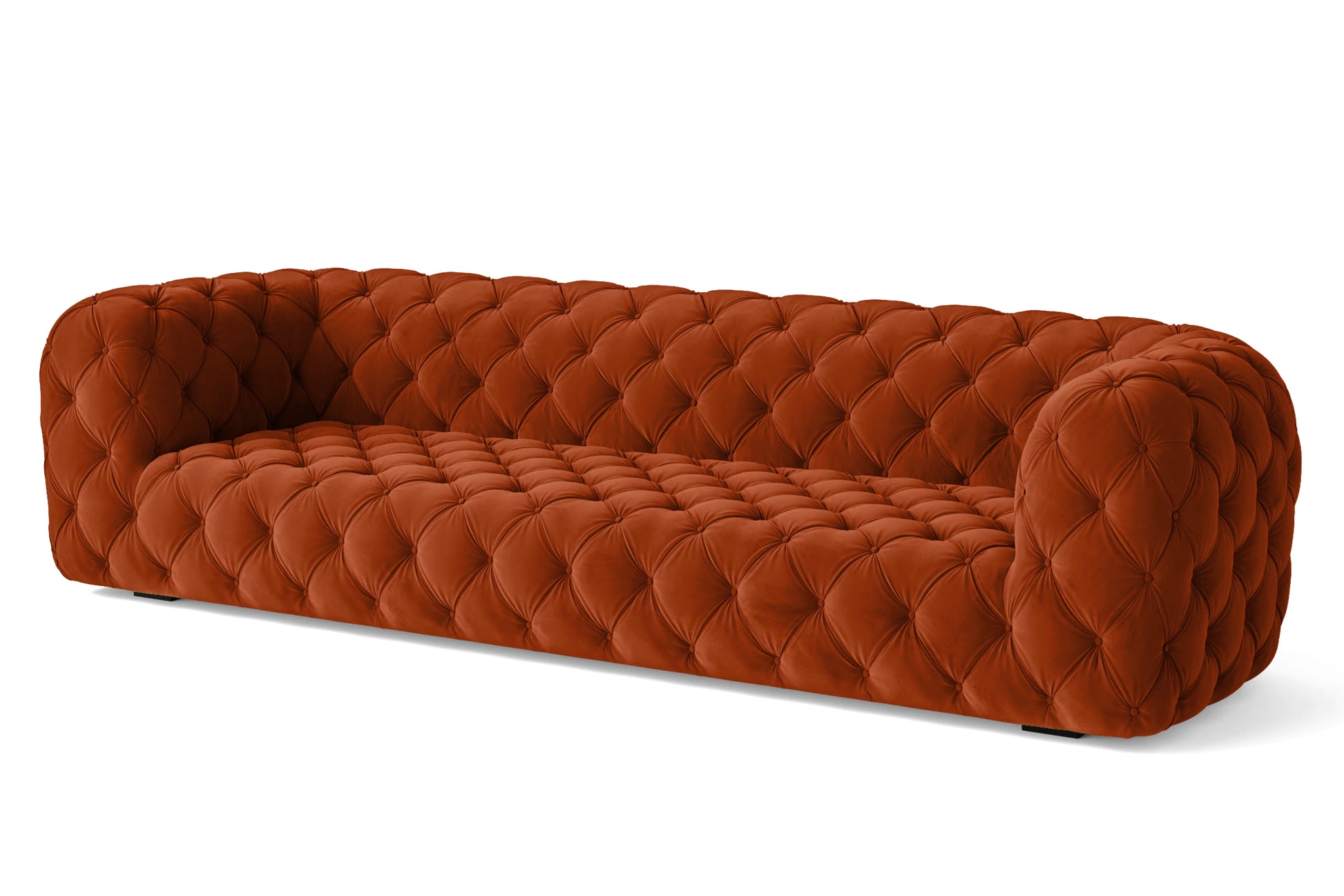 Lecce 4 Seater Sofa Orange Velvet