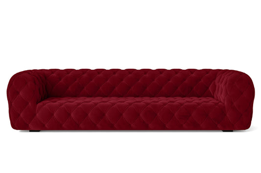 Lecce 4 Seater Sofa Red Velvet