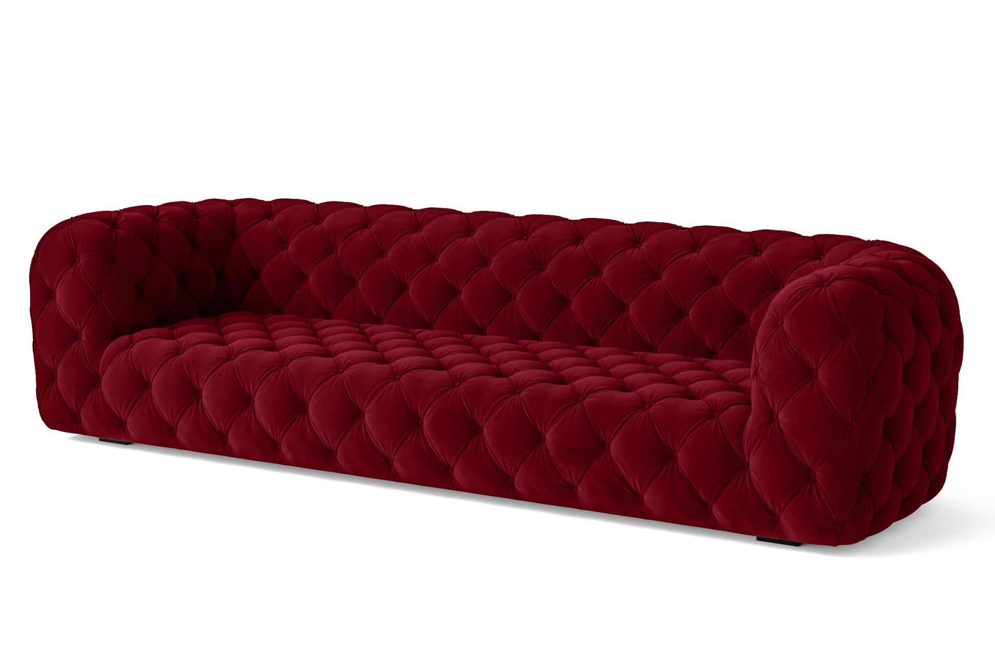 Lecce 4 Seater Sofa Red Velvet