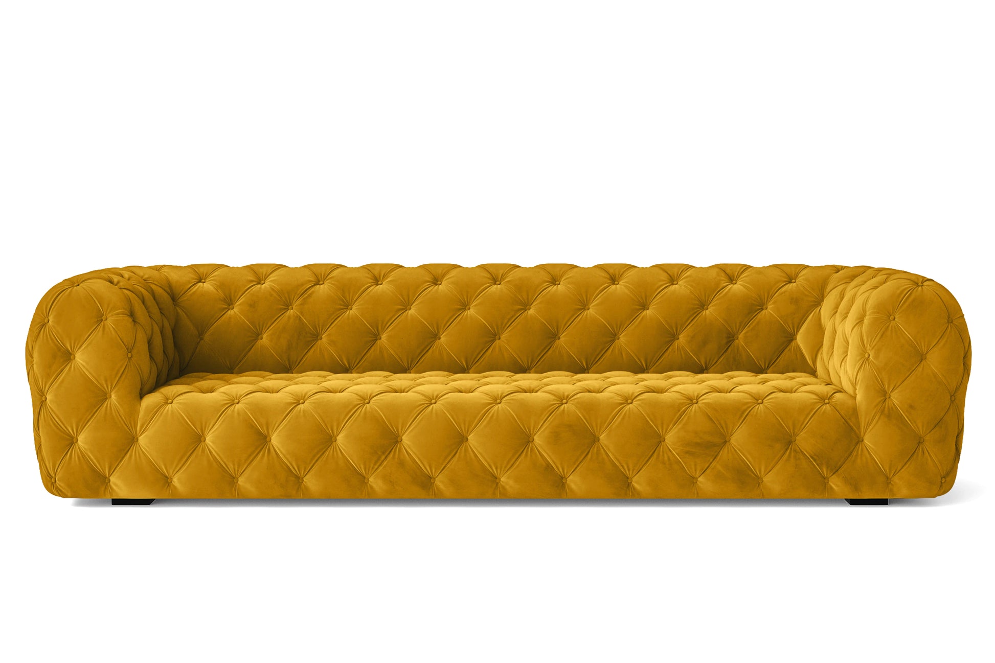 Lecce 4 Seater Sofa Yellow Velvet