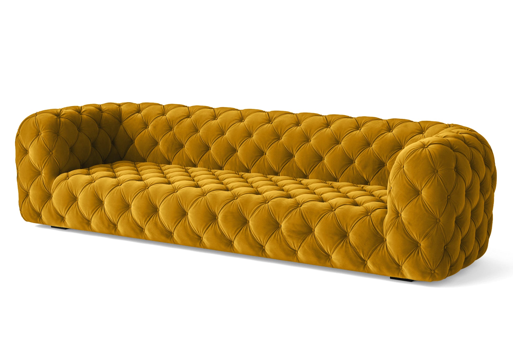 Lecce 4 Seater Sofa Yellow Velvet