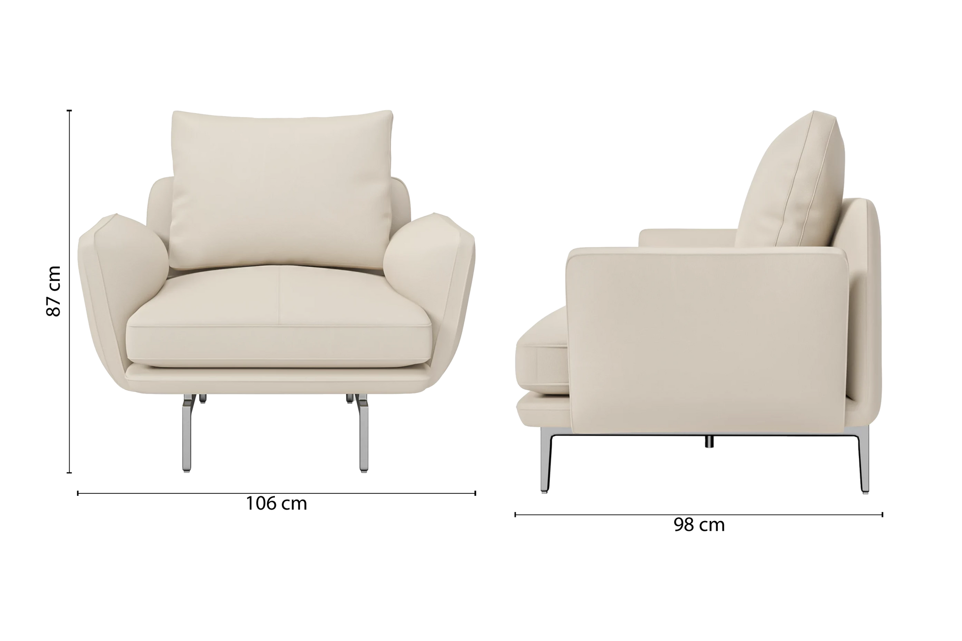 Legnano Armchair Cream Leather