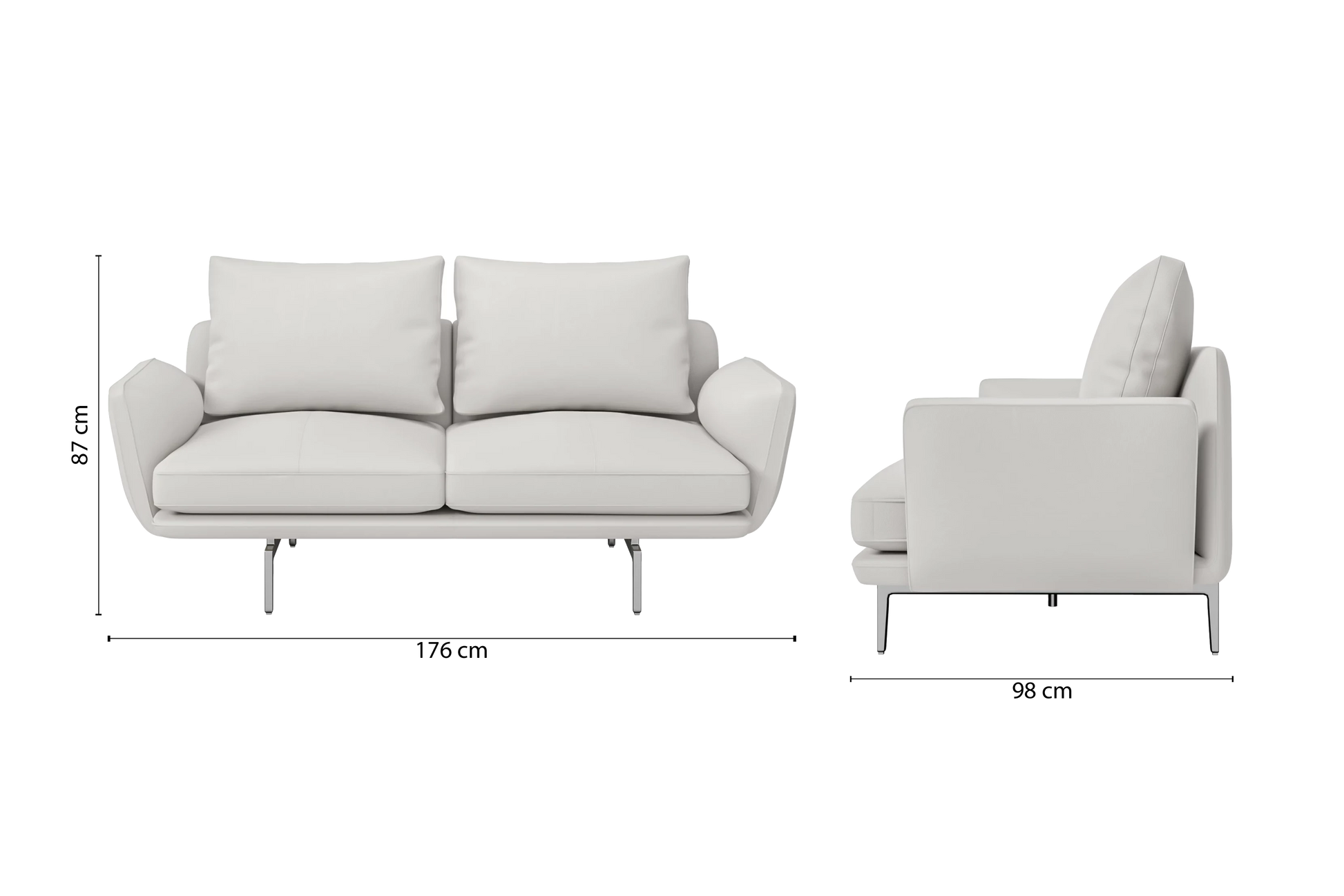 Legnano 2 Seater Sofa White Leather