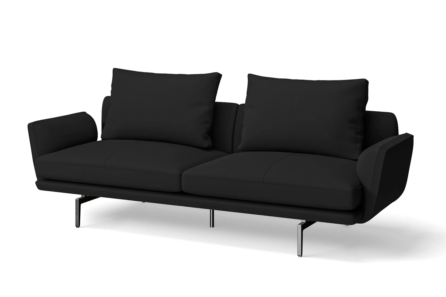 Legnano 3 Seater Sofa Black Leather