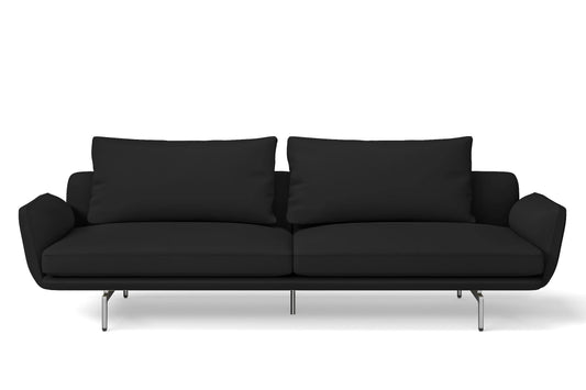 Legnano 4 Seater Sofa Black Leather