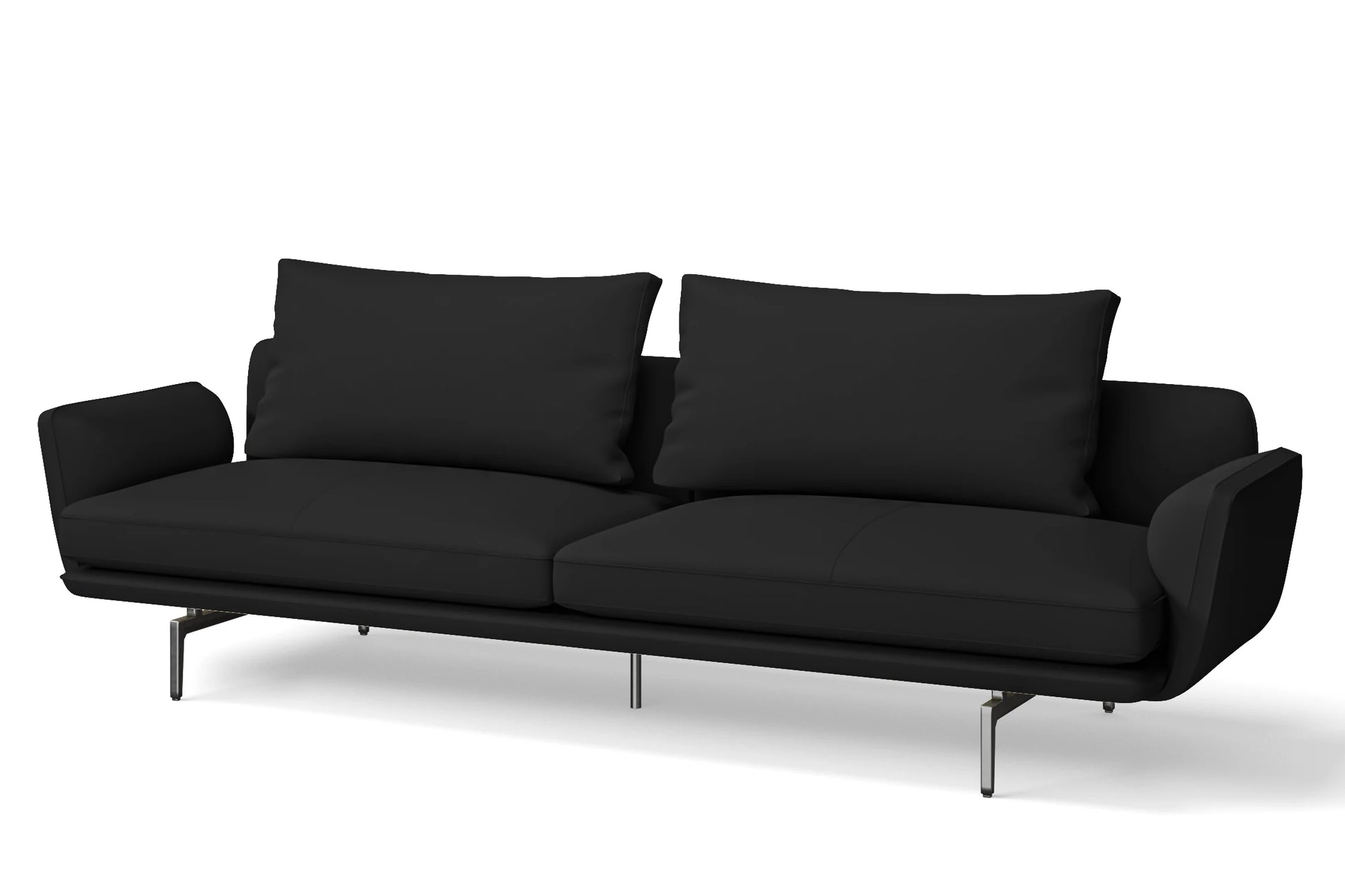 Legnano 4 Seater Sofa Black Leather