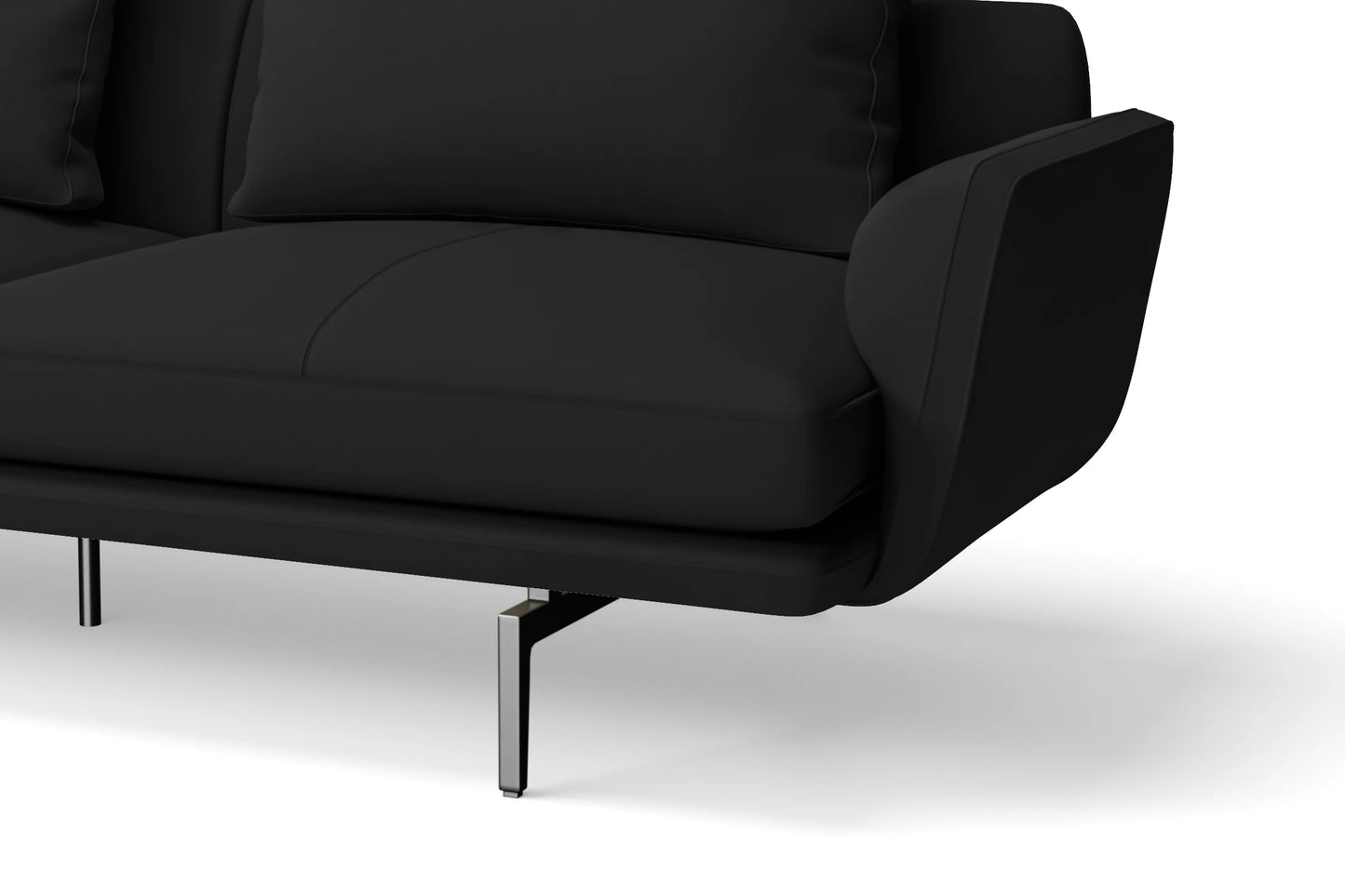 Legnano 4 Seater Sofa Black Leather