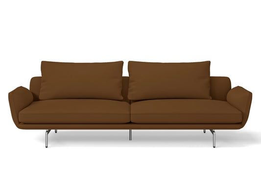 Legnano 4 Seater Sofa Walnut Brown Leather