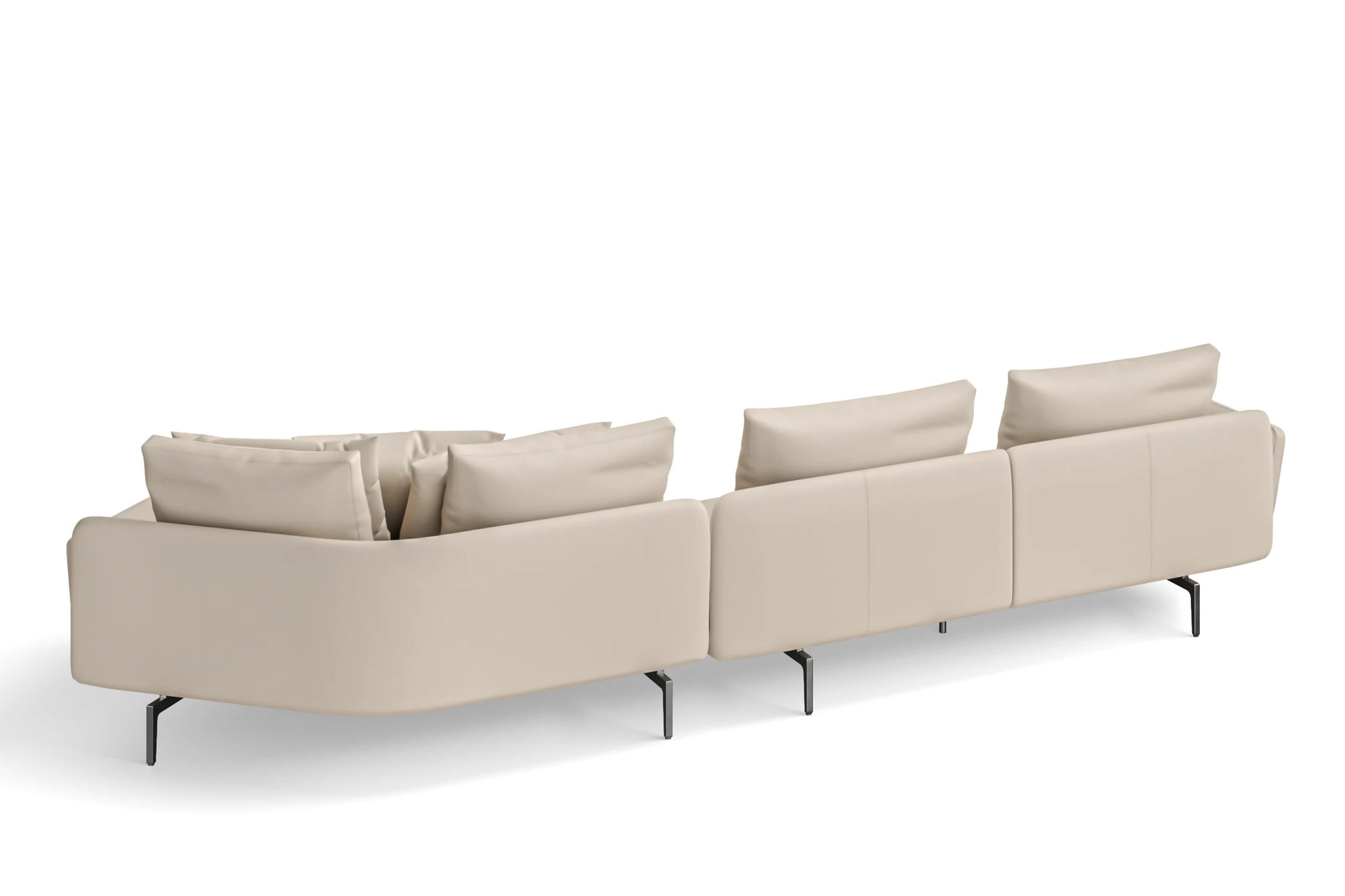 Legnano 4 Seater Right Hand Facing Chaise Lounge Corner Sofa Cream Leather