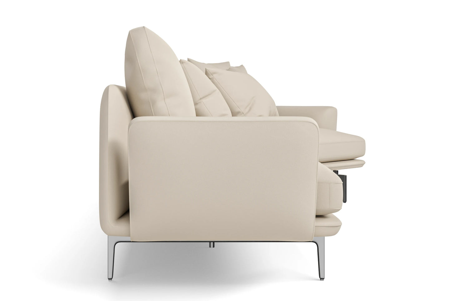 Legnano 4 Seater Right Hand Facing Chaise Lounge Corner Sofa Cream Leather