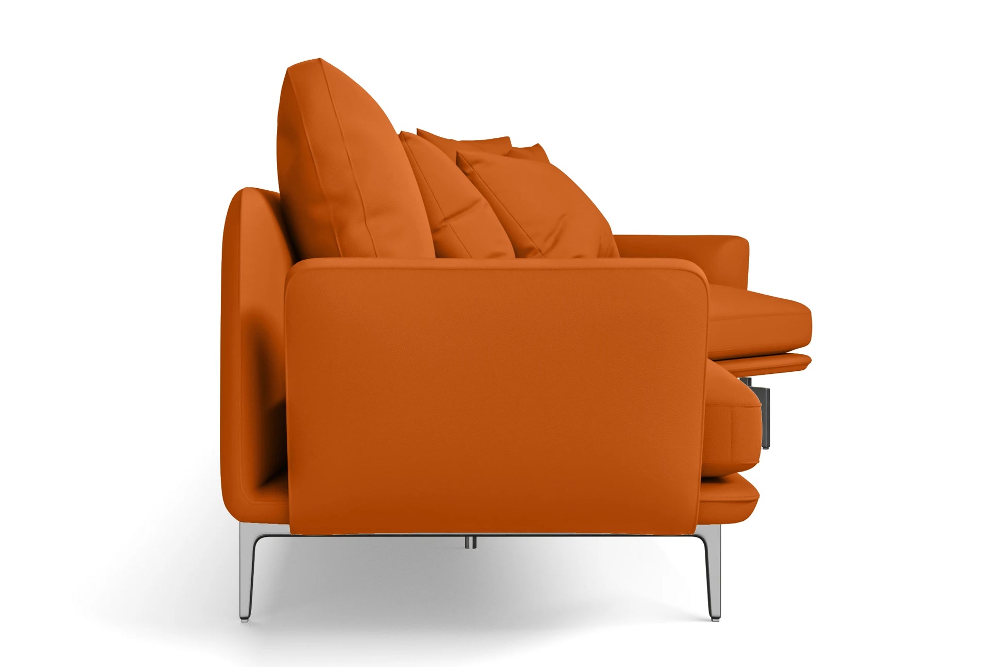 Legnano 4 Seater Right Hand Facing Chaise Lounge Corner Sofa Orange Leather