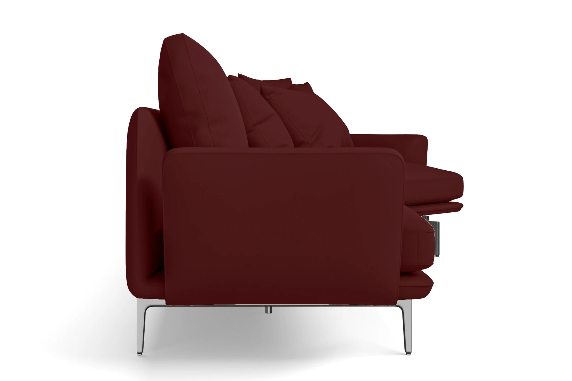 Legnano 4 Seater Right Hand Facing Chaise Lounge Corner Sofa Red Leather