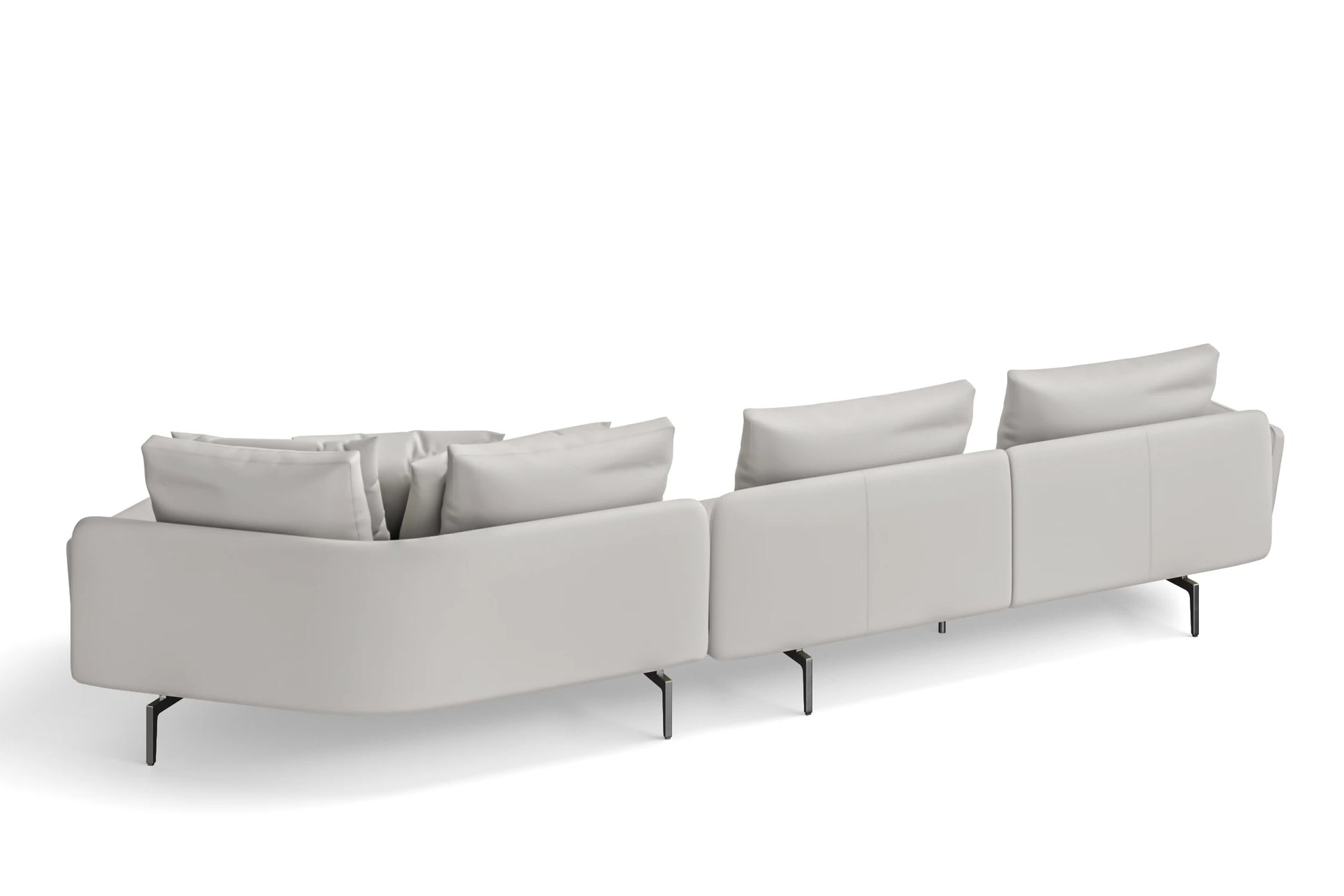 Legnano 4 Seater Right Hand Facing Chaise Lounge Corner Sofa White Leather