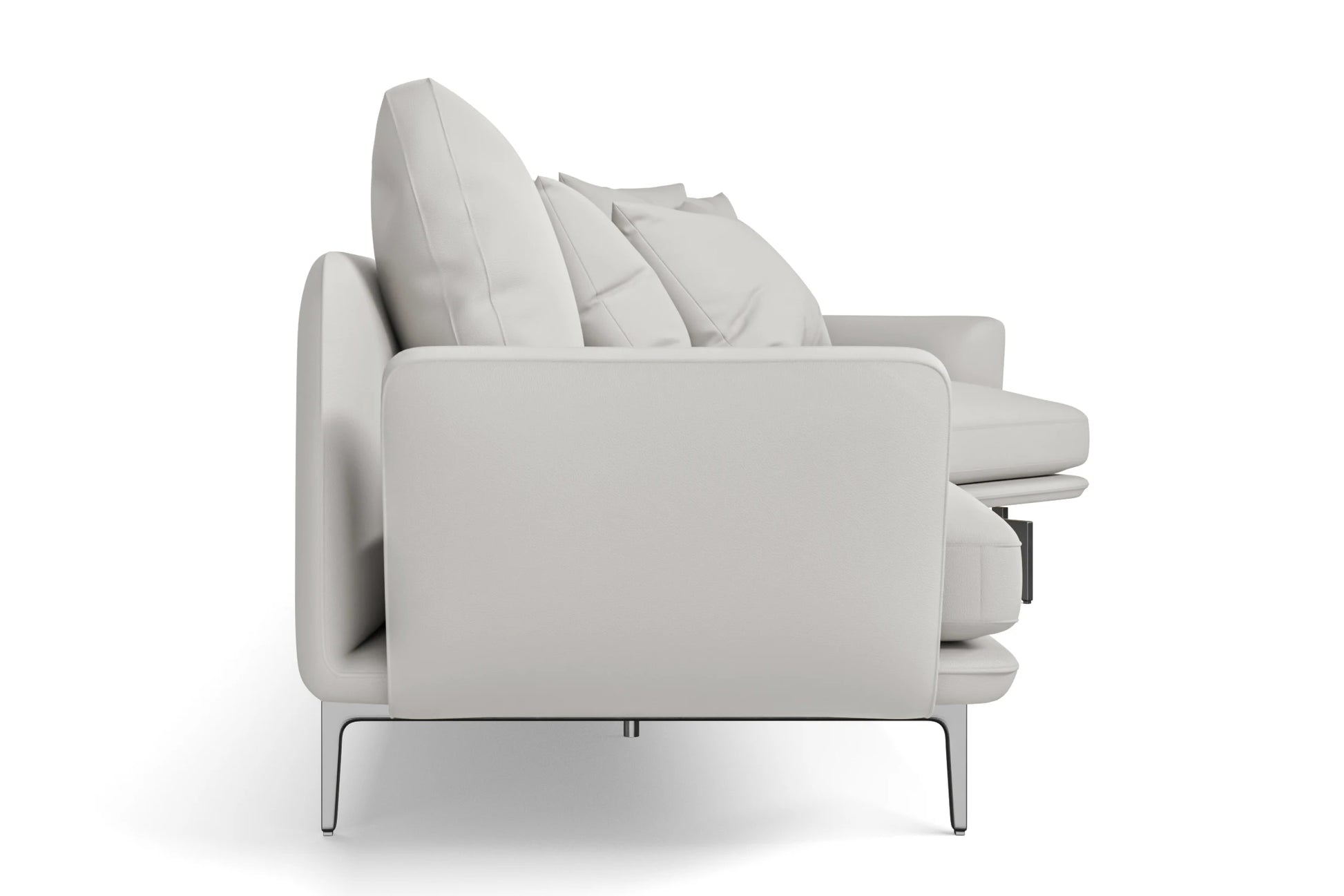 Legnano 4 Seater Right Hand Facing Chaise Lounge Corner Sofa White Leather